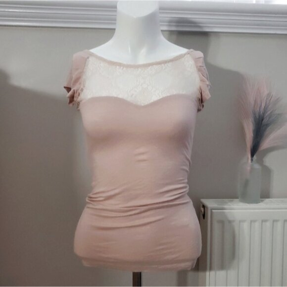 Vintage Frenchie Sweetheart Lace Sheer Top - Picture 4 of 8